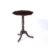 Oak tripod table 19th Century, with hexagonal top, 48cm x 68cm Condition report: The top is split.
