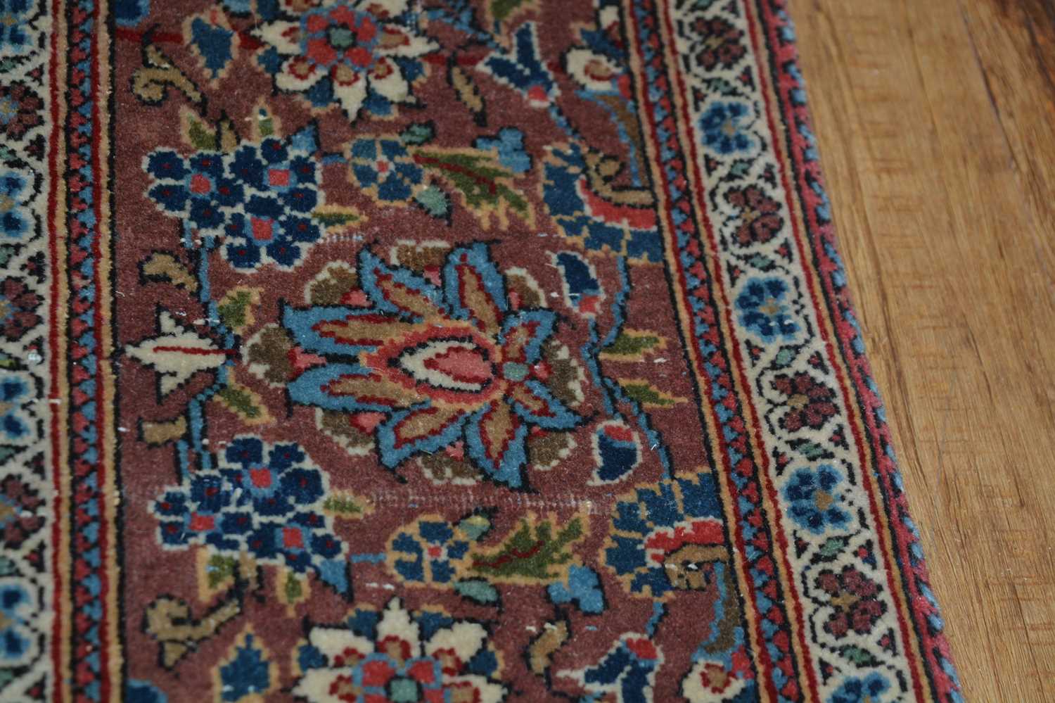 Kashan rug of blue ground, with a tree of life design within a foliate border, 220cm x - Image 12 of 13