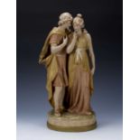 Royal Dux figure group of two figures, impressed numbers 2310, 26 to the base along with pink