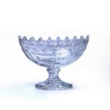Heavy oval glass fruit bowl probably Irish, 19th Century, 33cm wide x 23cm highCondition report: