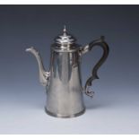 Silver coffee pot with ebonised handle, bearing marks for Horace Woodward & Co Ltd, London, 1909,