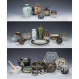 Collection of studio pottery and ceramics to include: Guy and Pip Perkins plate, Louis Mulcaly of