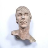 Wendy Vaughan (20th Century School) A clay sculpted head of a man, impressed signature and dated,
