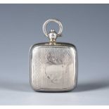 Silver sovereign case with engine turned decoration, bearing marks for E J Houlston, Birmingham,