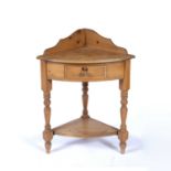 Pine corner washstand 20th Century, with fitted drawer, 70cm x 89cm x 48cmCondition report: At