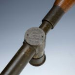 WWI British Trench periscope by R & J Beck Ltd dated 1918, no.19489, with wooden handle, 59cm