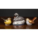 A Royal Crown Derby limited edition Platinum Black Swan paperweight, to commemorate the 60th