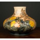 A Moorcroft limited edition dandelion pattern vase, designed by Sally Tuffin, stamped, signed and
