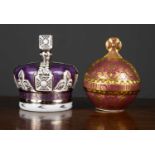 A Royal Crown Derby limited edition Coronation Crown paperweight and Coronation Orb paperweight,