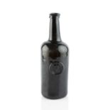 A sealed wine bottle, cylinder, seal stamped with a barons coronet and the initial 'R' (John