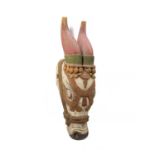 A decorative Indian Kerala, bull cow head, carved painted polychrome wood, 88cm long