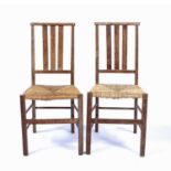 Heals Pair of oak bedroom chairs, circa 1930, 89cm high (2) Literature: Heals book of bedroom