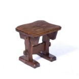 20th Century oak stool, with pegged joints, unmarked, 39cm x 35cm x 31cm Condition report: Signs