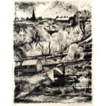 Pauline Baumann (1899-1977) 'Untitled landscape' lithograph, numbered 8/15, signed in pencil lower