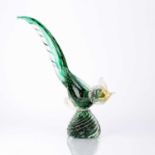 Murano glass green glass and gold leaf bird, unsigned, 34cm highCondition report: Minimal signs of
