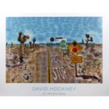 David Hockney (b.1937) 'Pearblossom Highway', lithograph poster, unframed, 76cm x 102cmCondition