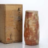 Michio Furutani (1946-2000) at Shigaraki Japanese studio pottery vase, wood fired, incised signature