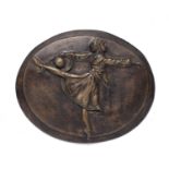 Barbara Stride (1913-2000) 'Untitled dancer' bronze plaque, signed and numbered 1/10 to the reverse,