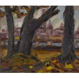 Attributed to Boris Borsch (b.1948, Russian School) 'Autumn Study' oil on panel, signed lower right,