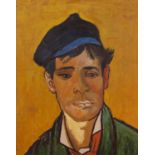 20th Century Continental School 'Untitled portrait of a male' oil on canvas, unsigned, with a AC