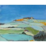 Bob Bourne (1931-2021) 'Landscape' oil on panel, circa 2010, indistinctly signed lower right, 38.5cm