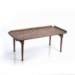 Mid 20th Century wooden table/bed tray with folding legs, stamped GRV W.LTD, 1942 to the