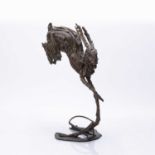 Claire Norrington (b.1969) 'Leaping hare' bronze sculpture, numbered 5/9 to the base and