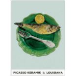 Pablo Picasso (1881 - 1973) 'Still life with Fish, Fork and Slice of Lemon, Louisiana 2018', poster,