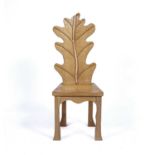 Contemporary Oak, bespoke leaf chair, unmarked, 113.5cm high overallCondition report: Minimal