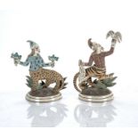 Eleanor Bartleman (Contemporary) Two studio ceramic 'Jester' porcelain figures, signed to the