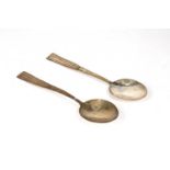 Alan Vernon Knight (1911-1995) Pair of silver serving spoons, bearing marks for Alan Knight (AK),