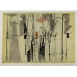 Bernard Kay (1927-2021) 'Composition', etching and aquatint, numbered 17/50, signed in pencil