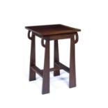 Glasgow school (Liberty & Co style) oak, occasional table with square top, unmarked, 45.5cm x