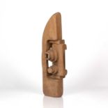 Brian Willsher (1930-2010) 'Untitled' wooden sculpture, signed and dated 1973 to the base, 40.5cm