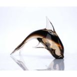 Franco Bottaro for Murano Glass model of a dolphin, signed to the base, 29cm wide overallCondition