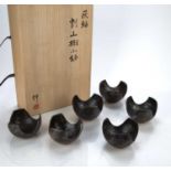 Shinichi Honma (b.1948) at Fujisawa Japanese studio pottery set of six bowls, incised signature near