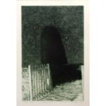 Norman Stevens (1937-1988) 'Cottage Gate' etching and aquatint, artist proof, signed and dated