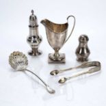 Collection of silver consisting of: a Georgian silver jug, bearing marks for (indistinct TS),