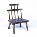 Possibly Welsh vernacular painted stick back Windsor chair, on four splayed legs, 75.5cm high