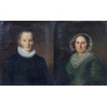 Early 19th century Danish school pair of portraits of a husband and his wife, oil on canvas,