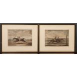 Two late 18th century horse racing aquatint engravings published by Laurie & Whittle North Star