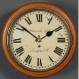 A late 19th / early 20th century Harrods Limited dial clock, with walnut case and fusee movement,
