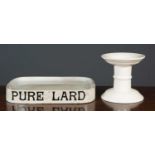 'Pure Lard' a 1920's ceramic low dish by Parnall & Sons Limited, Bristol, 39.5cm wide x 29cm deep