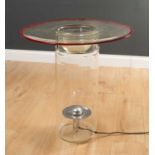 A 1960's / 1970's Murano glass table with moulded central dish, reputedly for serving caviar, the