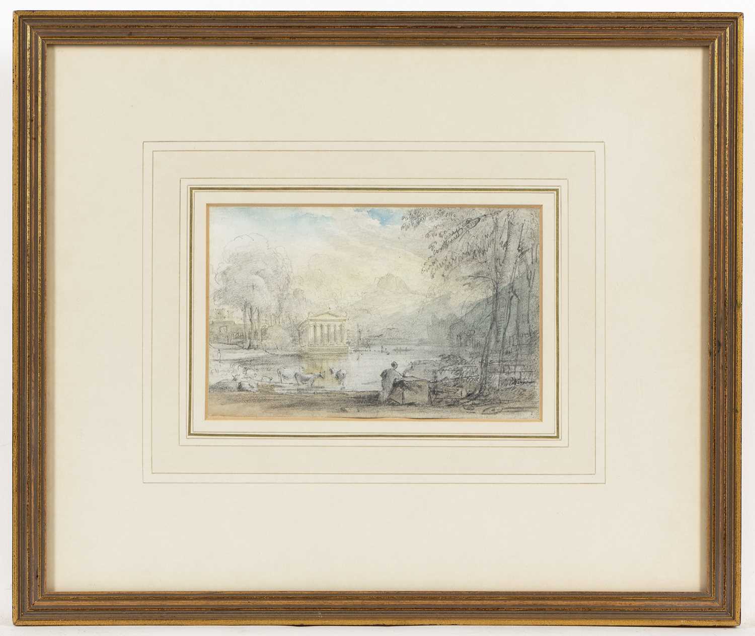 John Varley (1778-1842) Ruins in a landscape, pencil and watercolour, 11 x 17cm - Image 2 of 3