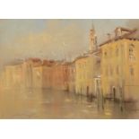 Derek Mynott (1926-1994) Venetian canal scene, signed and dated, pastel, 30 x 40cm
