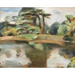Attributed to Nigel Ramsey Newton (1903-1976) 'Gunnersbury Park', inscribed with title in pencil