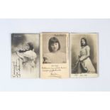 Geyer, Stefi Three portrait postcards, variously inscribed in ink and one dated 'Buda 01 Juli 20',