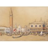 Marie Ichanson (b.1889) Venice, signed, mixed media, 27 x 38cm