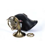 A 'York' French horn, cased